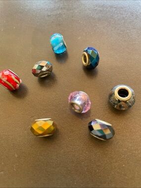 Multicolor Faceted Glass Charm Beads for Women Jewelry
